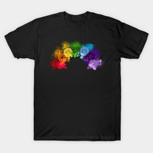 Spirograph Electric Rainbow: a Patterned Spirograph Collage T-Shirt